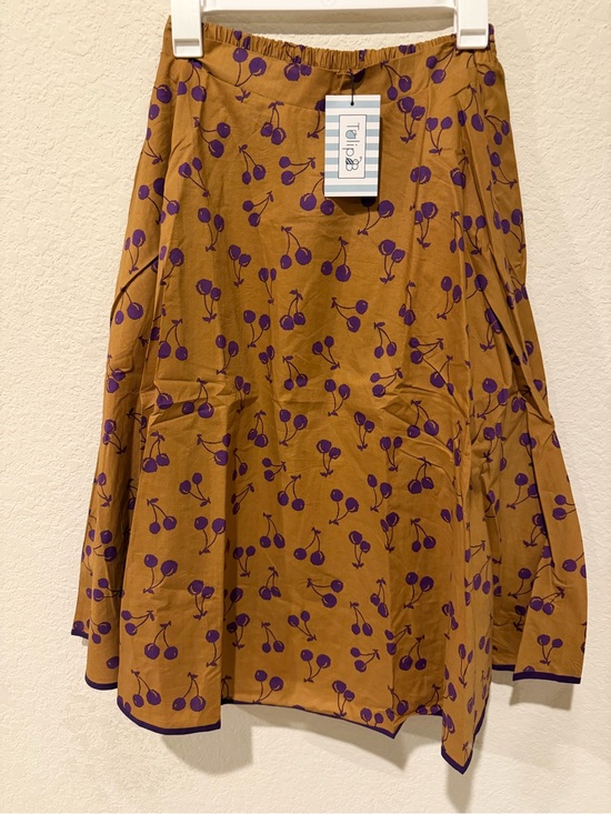 Tulip B Dresses & Skirts - Tulip Brown Cherry-Print A-Line Skirt